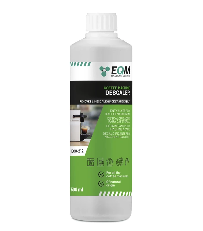 EQM - ECO-212 - Coffee Machine Descaler - 500 ml - 100% Natural Origin - Compatible with All Coffee Machines - Removes Limescale in Coffee Makers and Household Appliances