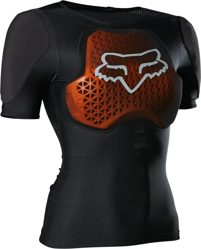 Fox Racing - W BASEFRAME PRO SS – Women – D3O Mountain Bike Protector Shirt – Back & Shoulder Pads, Flexible, Wearable Underneath, Guards, Mountainbike Cycling, Black, L