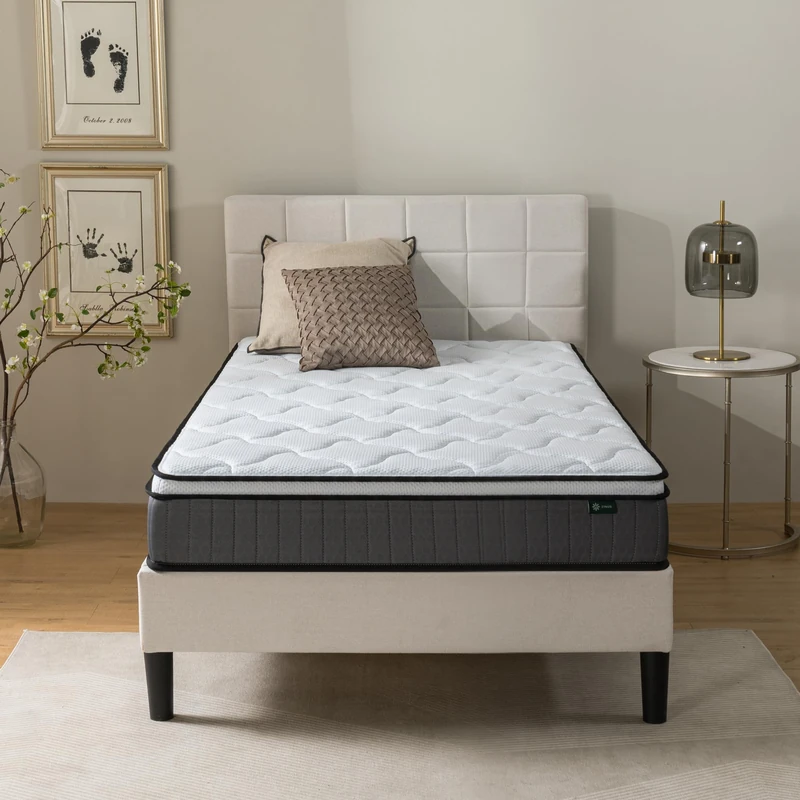 Zinus Pocket Sprung Mattress, Polyester, White, 80 x 190 cm