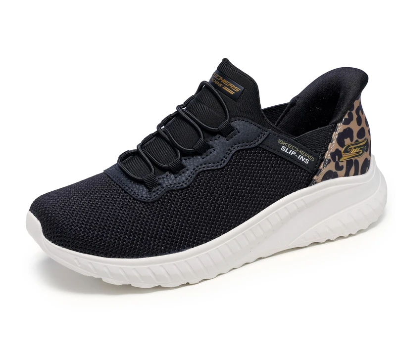 Skechers Women's Hands Free Slip-ins Bobs Squad Chaos-Seize The Hour Sneaker, Black, 5.5 UK Wide