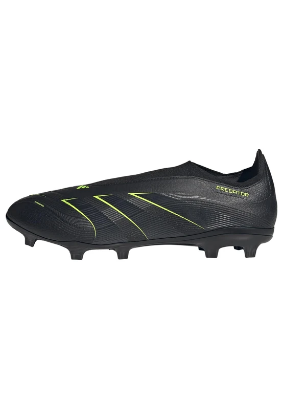 adidas Unisex Predator League Laceless Firm Ground/Multi Ground Football Boots, Core Black/Carbon/Lucid Lemon, 6.5 UK