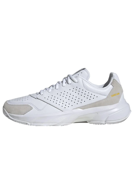 adidas Unisex CourtJam Control 3 Premium Tennis Shoes, Cloud White/Cloud White/Cloud White, 7.5 UK