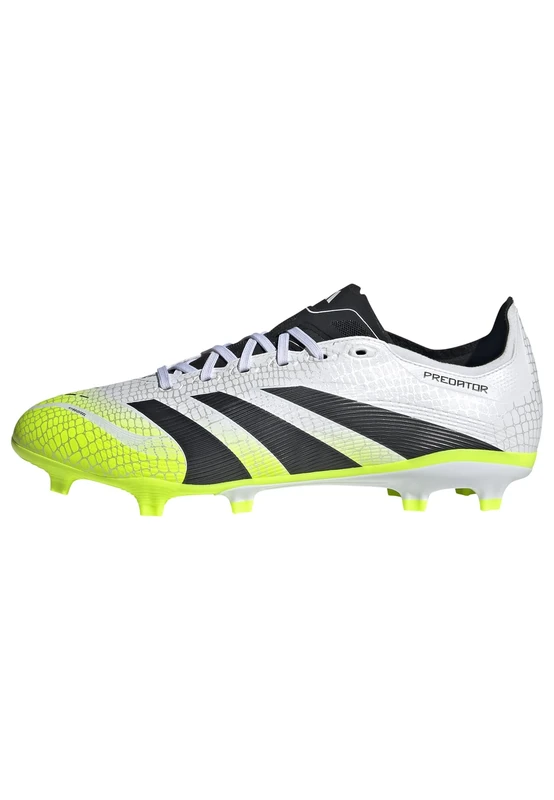 adidas Unisex Predator League Firm Ground/Multi Ground Football Boots, Cloud White/Core Black/Lucid Lemon, 7.5 UK