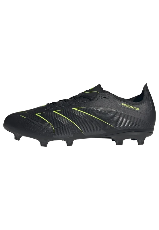 adidas Unisex Predator League Firm Ground/Multi Ground Football Boots, Core Black/Carbon/Lucid Lemon, 8.5 UK