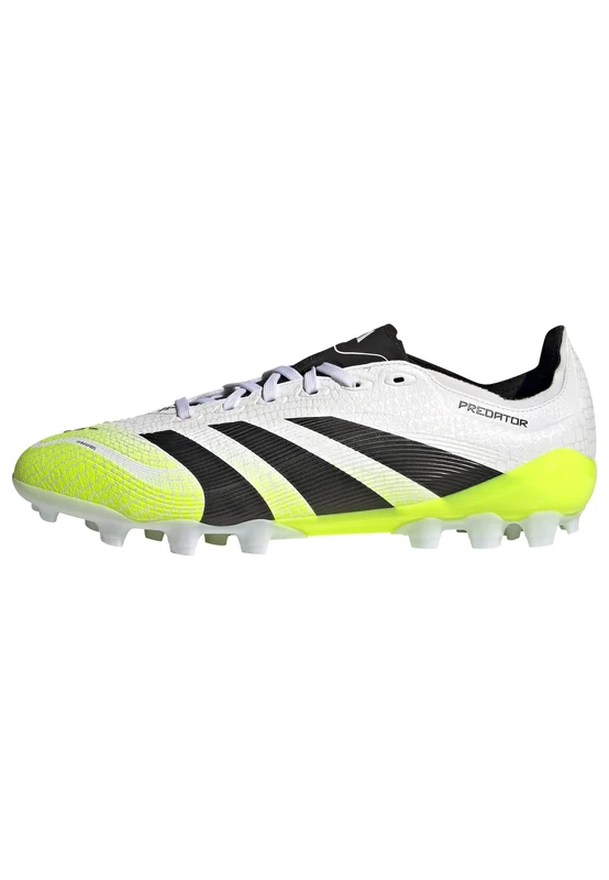 adidas Unisex Predator League 2G/3G Artificial Grass Football Boots, Cloud White/Core Black/Lucid Lemon, 5 UK