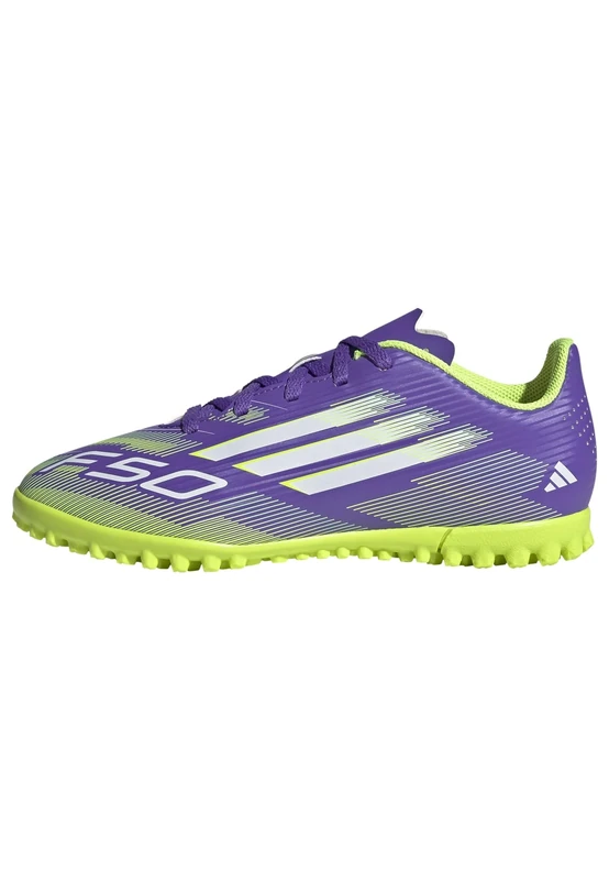 adidas Unisex F50 Club Turf Football Boots, Purple Rush/Cloud White/Lucid Lemon, 10.5 UK