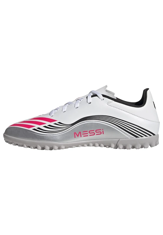 adidas Unisex F50 Messi Club Turf Football Boots, FTWR White/Lucid red/Silver met., 10 UK