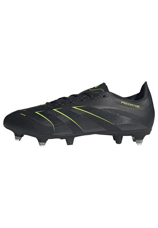 adidas Unisex Predator League Soft Ground Football Boots, Core Black/Carbon/Lucid Lemon, 7 UK