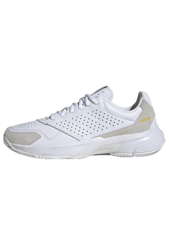 adidas Unisex CourtJam Control 3 Premium Tennis Shoes, Cloud White/Cloud White/Cloud White, 11 UK