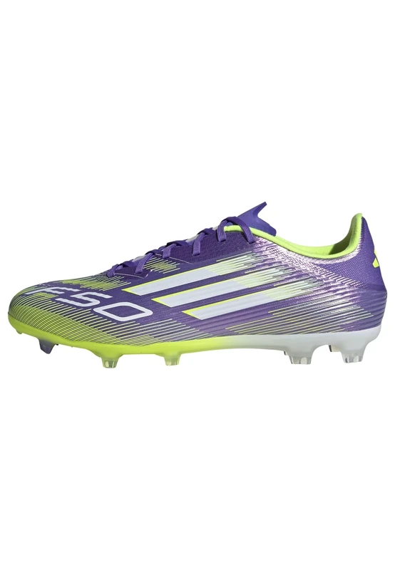 adidas Unisex F50 League Firm Ground Football Boots, Purple Rush/Cloud White/Lucid Lemon, 11 UK