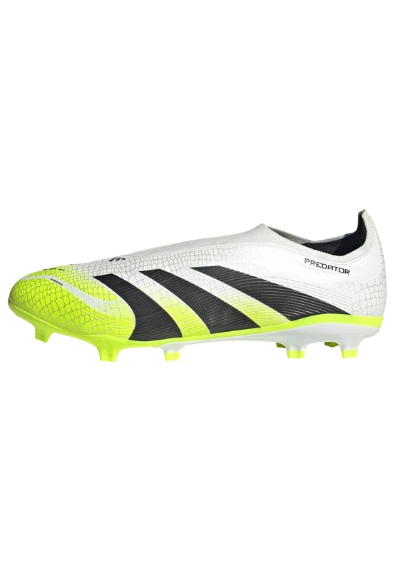 adidas Unisex Predator League Laceless Firm Ground/Multi Ground Football Boots, Cloud White/Core Black/Lucid Lemon, 7 UK