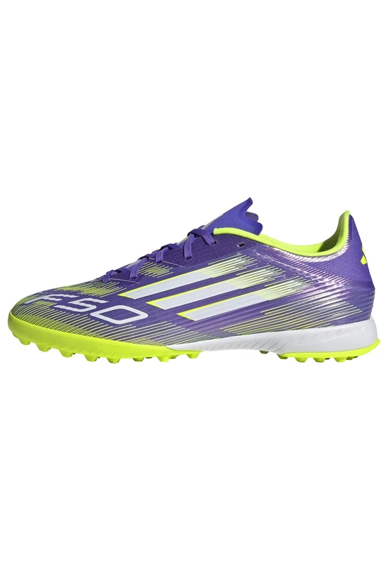 adidas Unisex F50 League Turf Football Boots, Purple Rush/Cloud White/Lucid Lemon, 6 UK