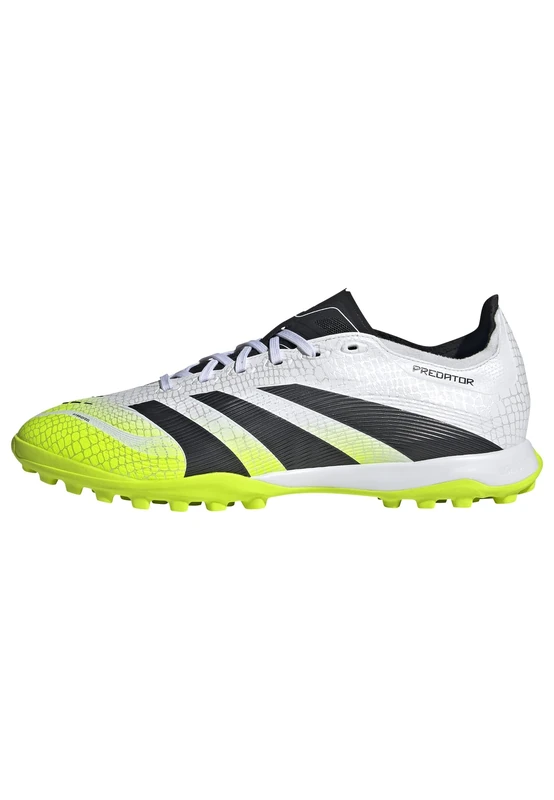 adidas Unisex Predator League Turf Football Boots, Cloud White/Core Black/Lucid Lemon, 10.5 UK
