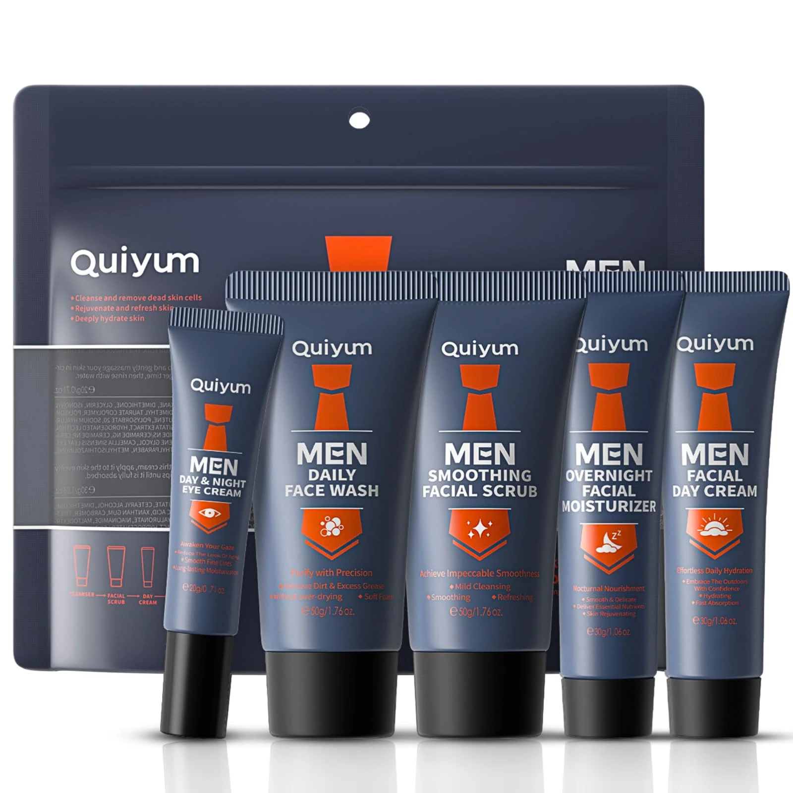 Fathers Day Gifts, Men's Face Care Kit, Mens Skincare Gift Set, Mens Skincare, Facial Kit - Face Wash, Scrub, Evening Moisturiser & Day Cream, Eye Cream - Anti Aging Skin Care Routine Kit