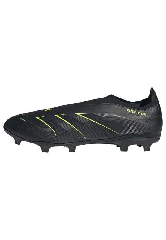 adidas Unisex Predator League Laceless Firm Ground/Multi Ground Football Boots, Core Black/Carbon/Lucid Lemon, 12.5 UK
