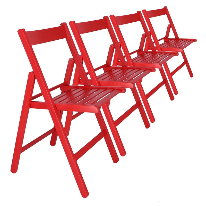 WELL HOME MOBILIARIO & DECORACIÓN Set of 4 Chairs 43x47x79cm BAS red, 43x47x79
