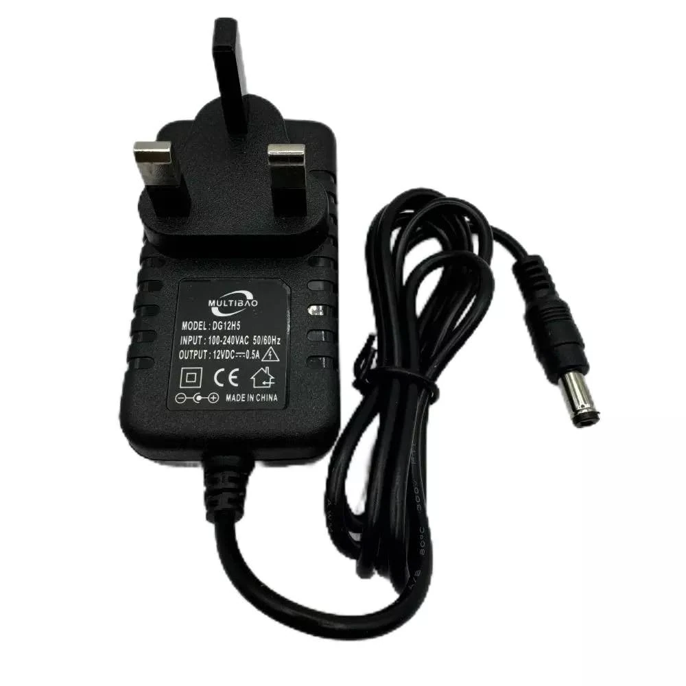 Multibao 12V 500mA Power Supply Adapter, 100-240V AC to DC 12V 0.5A 6W Universal Driver Transformer 5.5mm x 2.1mm for CCTV Cameras, Routers