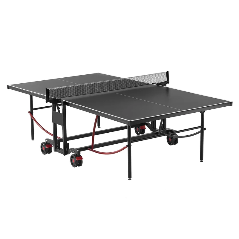 VEVOR Ping Pong Table, Professional Table Tennis Game, Indoor/Outdoor All Weather Aluminum Table Tennis Table, Portable Foldable Table with Quick Clamp Net & Large Lockable Wheels, 10 Minute Assembly