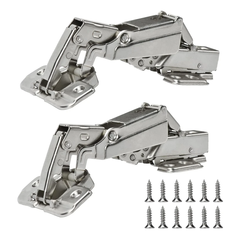 Kitchen Cabinet Hinges (1 Pair, 2 PCS) 175 Degree Full Overlay Cabinet Hinges for Lazy Susan/Corner/Hidden Door/Folden Door(175 Degree Full Overlay 2pcs)