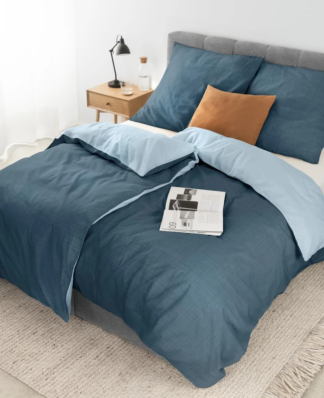 lionto dibea Renforcé Reversible Bed Linen Made of 100% Cotton, 135 x 200 cm, Pillowcase 80 x 80 cm, 4-Piece Bed Linen for All Seasons, Easy to Clean and Dimensionally Stable, Includes Oeko-Tex