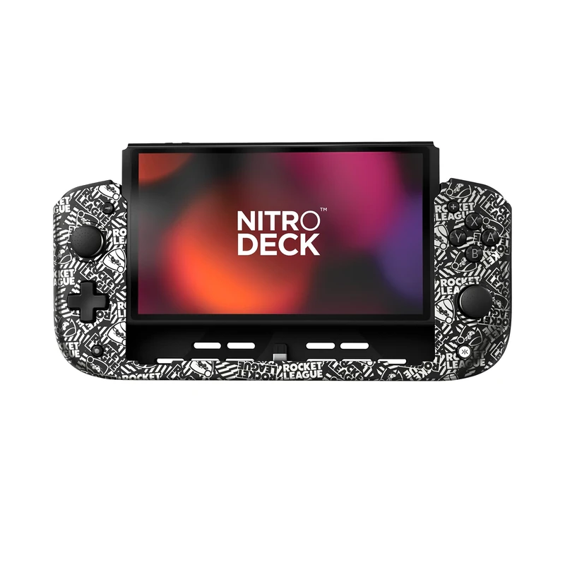 CRKD Nitro Deck - Professional Handheld Controller Deck with Zero Stick Drift for Nintendo Switch and Switch OLED (Rocket League Silver Edition)