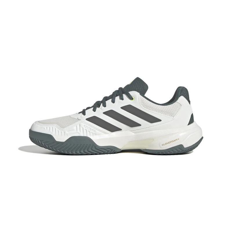 adidas Men's CourtJam Control 3 Clay Tennis Shoes, Off White/core Black/Aurora Ivy, 13.5 UK