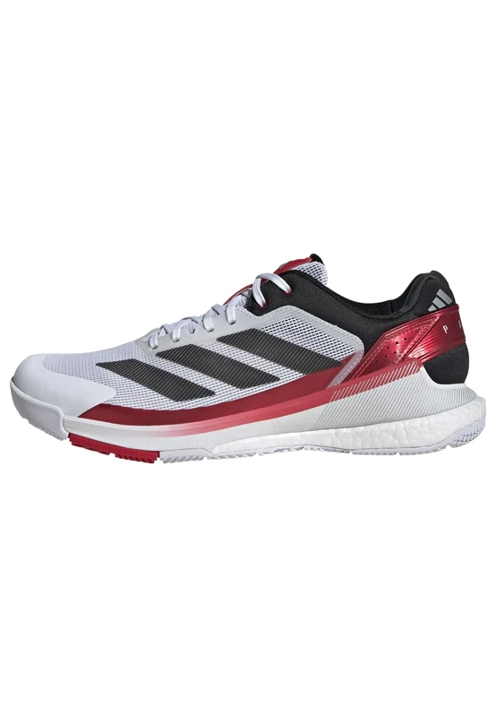 adidas Men's Crazyquick Boost Padel Shoes, Cloud White/Core Black/Lucid Red, 13 UK