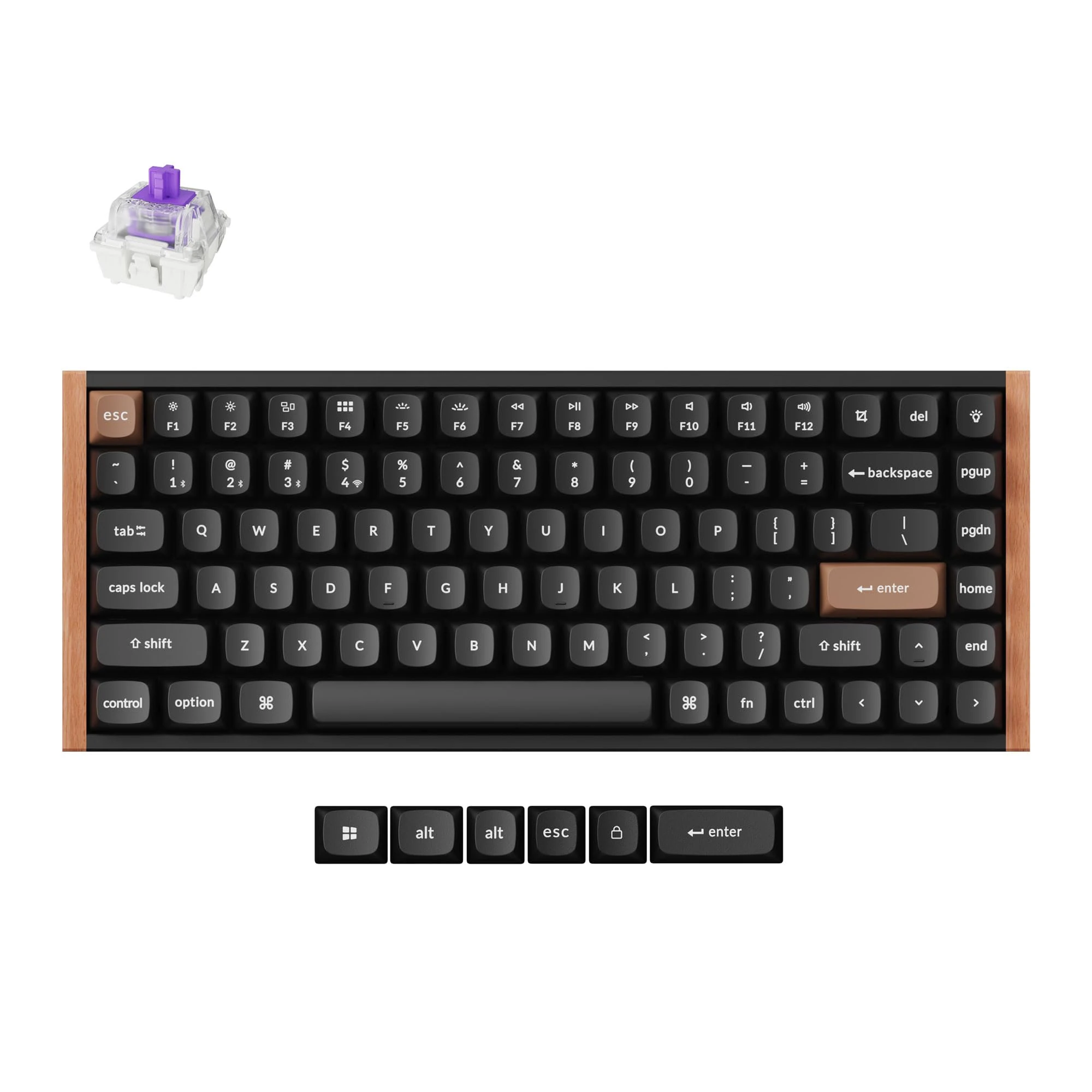 Keychron K2 HE Rapid Trigger ANSI Custom Mechanical Keyboard, QMK Bluetooth Wireless Gaming Keyboard with Hot-Swap Gateron Double Rail Magnetic Switch, RGB Backlit for Mac Windows, Wood Frame- Black