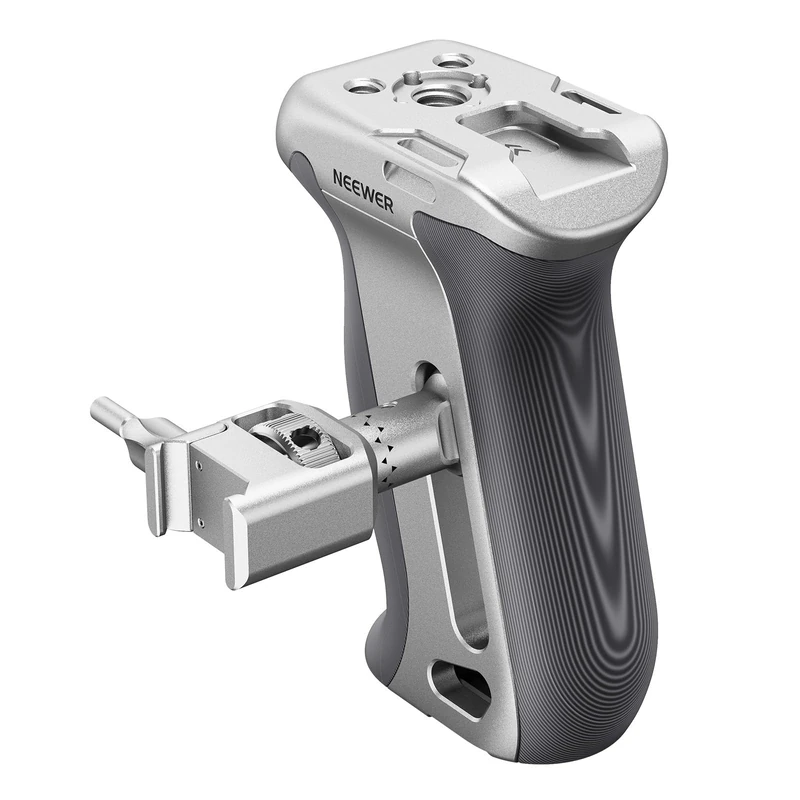 Neewer Quick Release NATO Side Handle, Ergonomic Camera Side Handgrip with NATO Clamp, Nonslip Grip, Cold Shoe, 1/4" & 3/8" Thread for ARRI, Compatible with SmallRig Camera Cage, CA130
