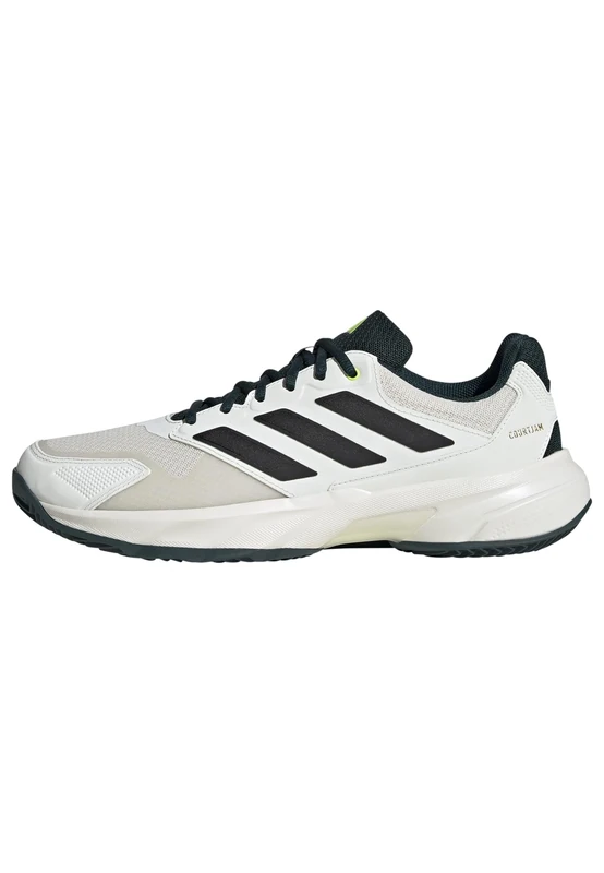 adidas Men's CourtJam Control 3 Clay Tennis Shoes, Off White/core Black/Aurora Ivy, 6 UK