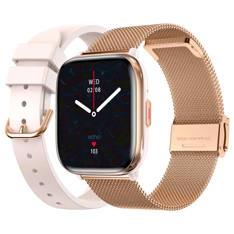 ECHO Rainbow Nano AMOLED Smartwatch - Rose Gold - Bluetooth Call - Image 1