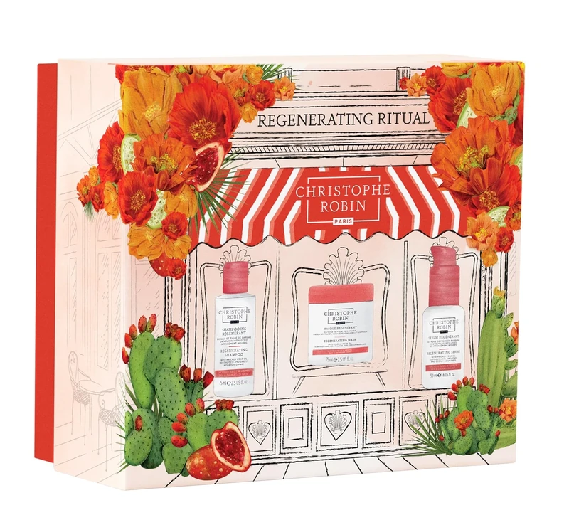 Christophe Robin Exceptional Regenerating Ritual– Intensive Hair Repair & Renewal Set, Strengthens & Restores Damaged Hair, Boosts Shine & Vitality
