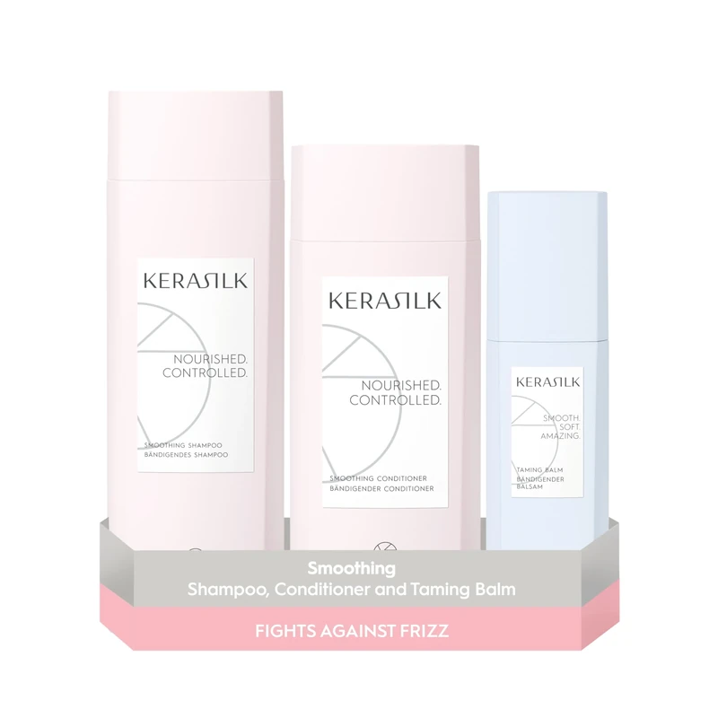 Kerasilk Smoothing Set With Shampoo 250ml, Conditioner 200ml & Taming Balm 75ml
