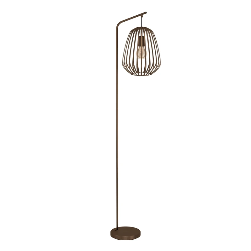 Eglo Espinal Floor lamp, Living Room lamp with Wire lampshade, Bronze Metal Light, 139.5 cm Tall
