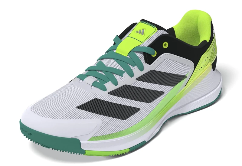 adidas Men's Crazyquick Boost Padel Shoes, Cloud White/Core Black/Lime Burst, 5.5 UK