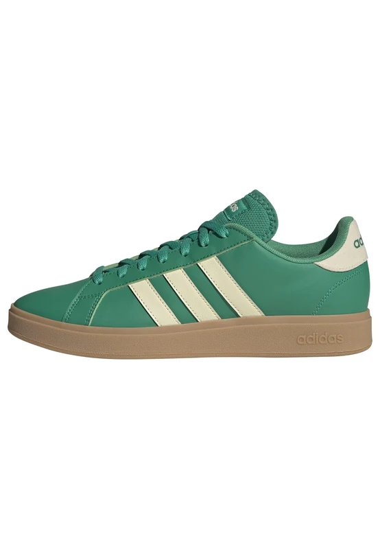 adidas Men's Grand Court Base 2.0 Shoes, Court Green/Warm Vanilla/Gum 3, 10.5 UK