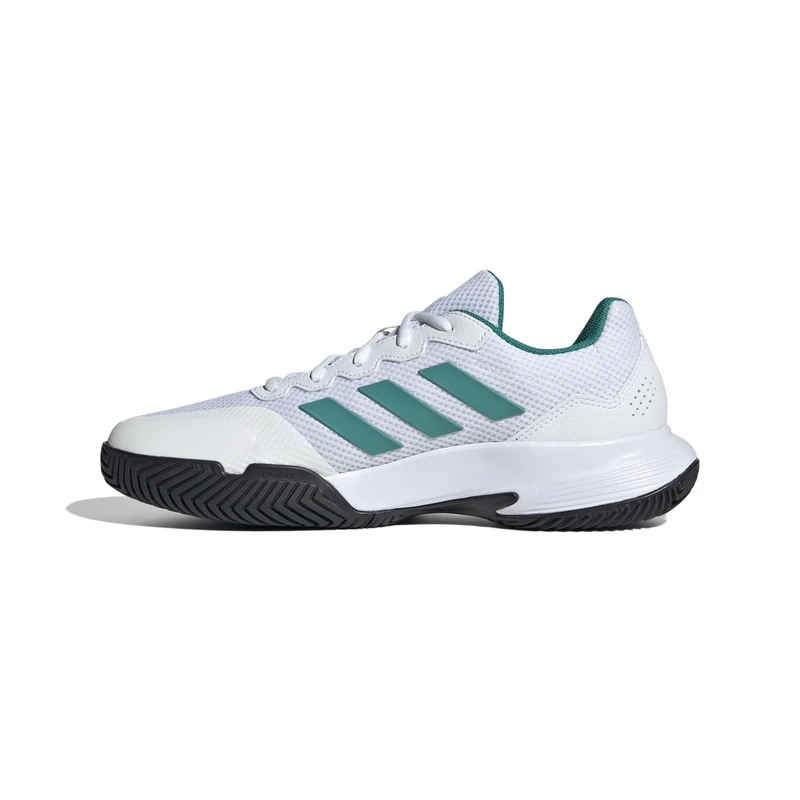 adidas Men's Gamecourt 2.0 Tennis Shoes, FTWR White/Pure Teal/core Black, 4.5 UK