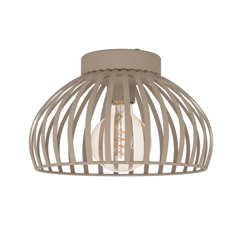 Eglo Ceiling Lamp Mogano 3, Flush Mount Light Fixture for Living Room, Bedroom Lighting, Metal Beige, E27 Socket, Ø 28 cm - Image 1