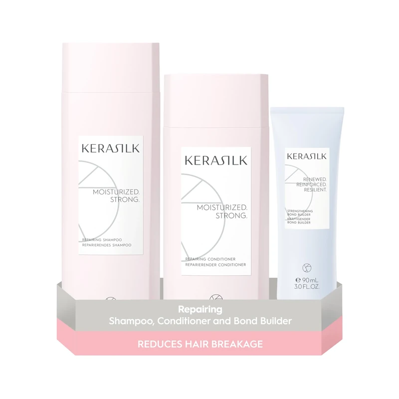Kerasilk Repairing Set with Shampoo 250ml, Conditioner 200ml & Bond Builder 90ml