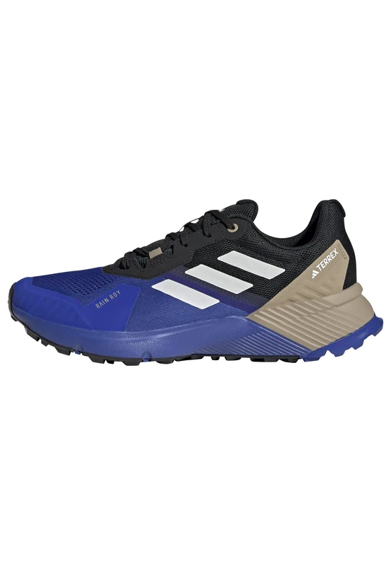 adidas Men's Terrex Soulstride RAIN.RDY Trail Running Shoes, Semi Lucid Blue/Grey One/Blanch Cargo, 8 UK
