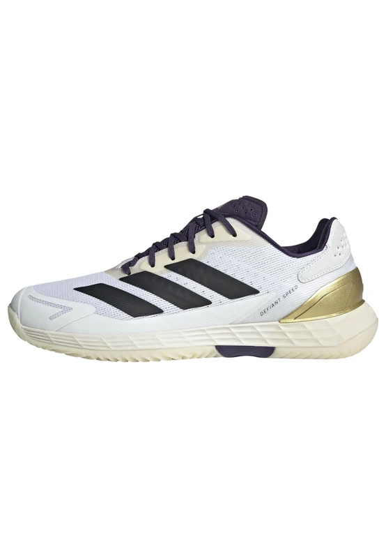 adidas Men's Defiant Speed 2 Tennis Shoes, FTWR White/core Black/Aurora Plum, 10.5 UK