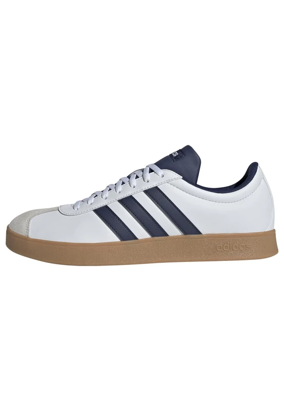 adidas Men's VL Court Base Shoes, FTWR White/Dark Blue/Orbit Grey, 5.5 UK