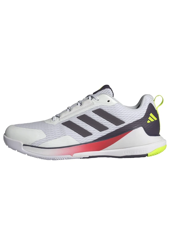 adidas Men's Novaflight 2 Indoor Shoes Sports, Cloud White/Aurora Met. / Aurora Plum, 10.5 UK