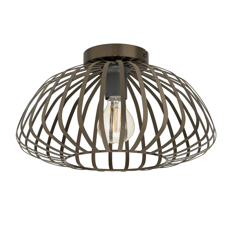 Eglo Ceiling lamp Espinal, Living Room Flush Mount Light Fixture, Bedroom Lighting, Metal Bronze E27 Socket, Ø 43 cm
