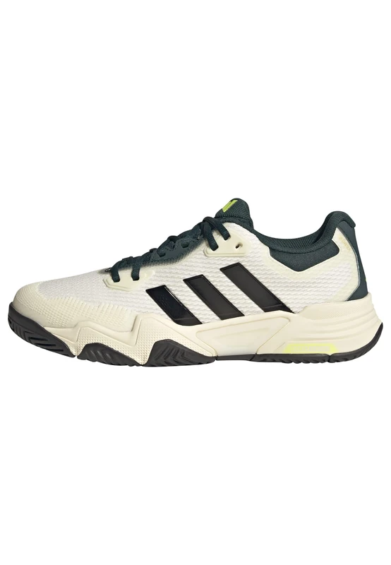adidas Men's Solematch Control 2 Tennis Shoes, White/Silver met./Aurora Ivy, 8 UK
