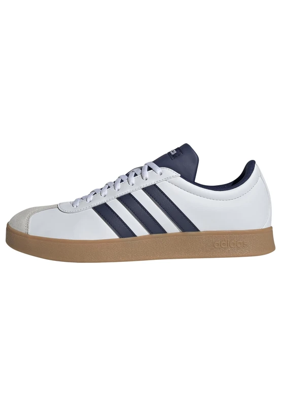 adidas Men's VL Court Base Shoes, FTWR White/Dark Blue/Orbit Grey, 4.5 UK