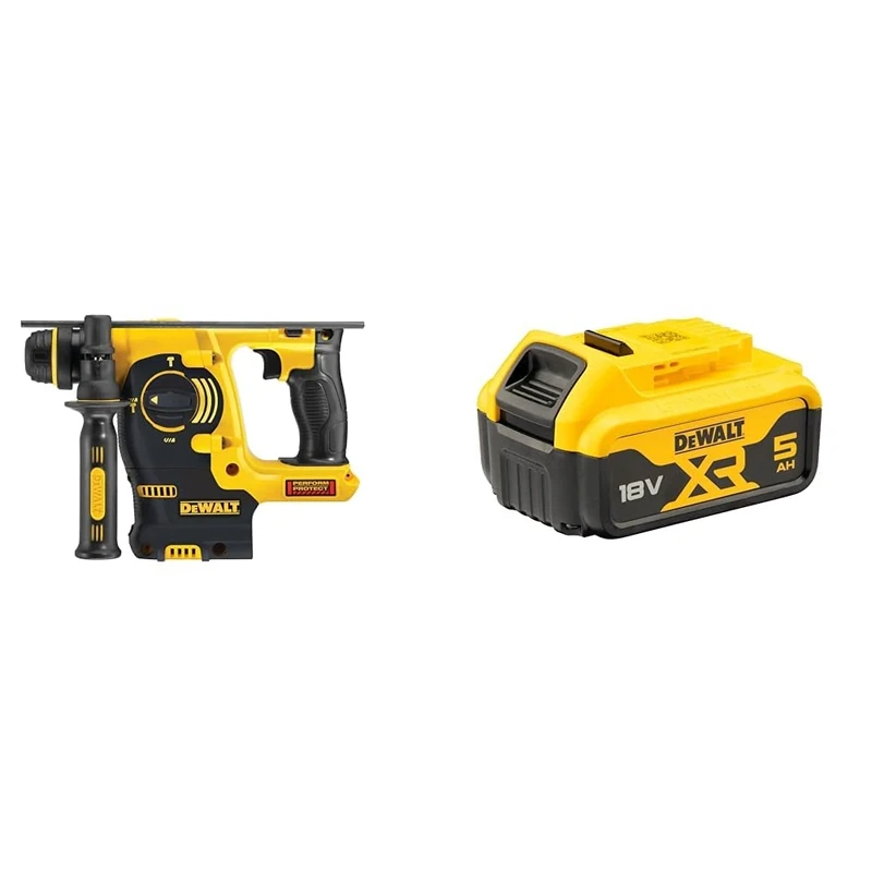 DEWALT DCH253N-XJ 18V XR Lithium-Ion SDS Plus Body Only Rotary Hammer Drill, Yellow/Black, 4.17 cm*13.07 cm*8.66 cm + DEWALT Battery