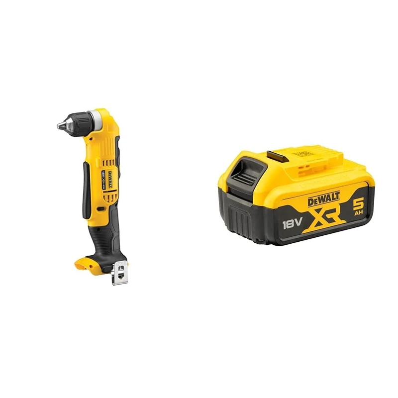 DEWALT DCD740N-XJ Cordless 2-Speed Angle Drill - 18V XR Lithium-Ion - Bare Unit + DEWALT Battery