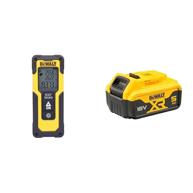 DEWALT DWHT77100-XJ Laser Distance Measurer 30m + DEWALT Battery