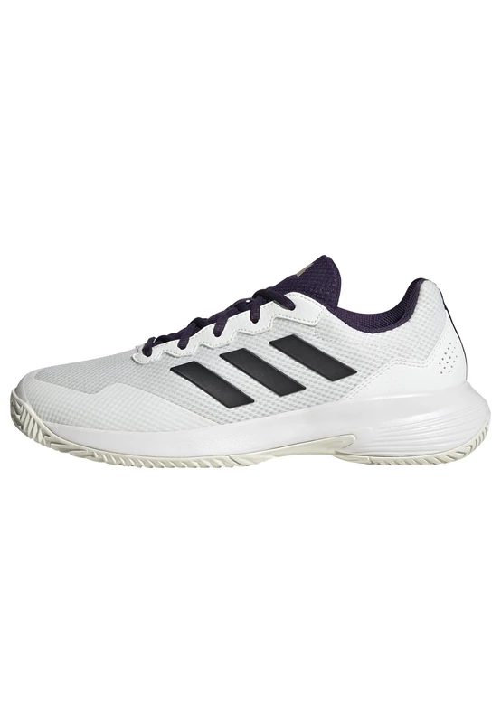 adidas Men's Gamecourt 2.0 Tennis Shoes, core White/core Black/Aurora Plum, 5.5 UK